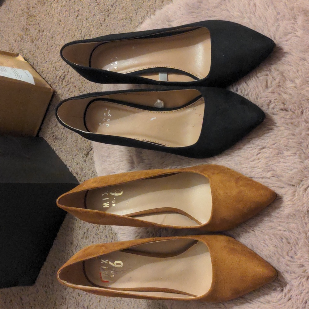 A set of suede shoes 2 pairs for $15